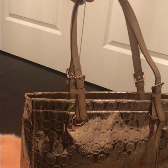 Michael Kors Rose Gold Jet Set Monogram NS Tote - Picture 4 of 6